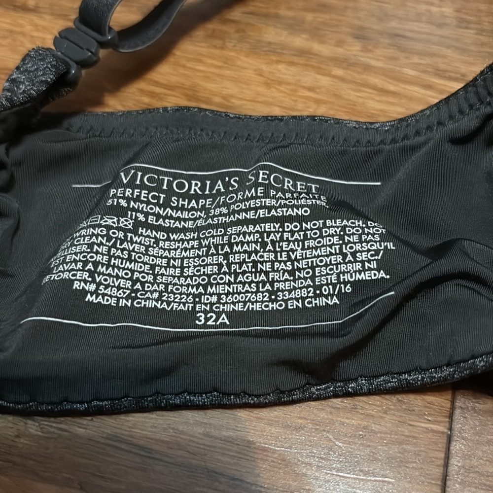 Victoria’s Secret Perfect Shape Push Up Bra 32A Grayish Black - Picture 6 of 6